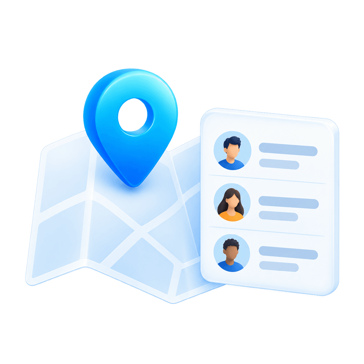 My Directory Studio illustration of a map pin and directory listing
